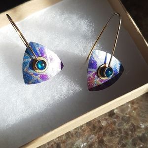 Keith Lewis Niobium Triangle earrings